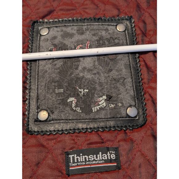 FLYING BIKES Oakwood NY Chapter Leather Zip Front Motorcycle Jacket Womens L - Picture 3 of 15